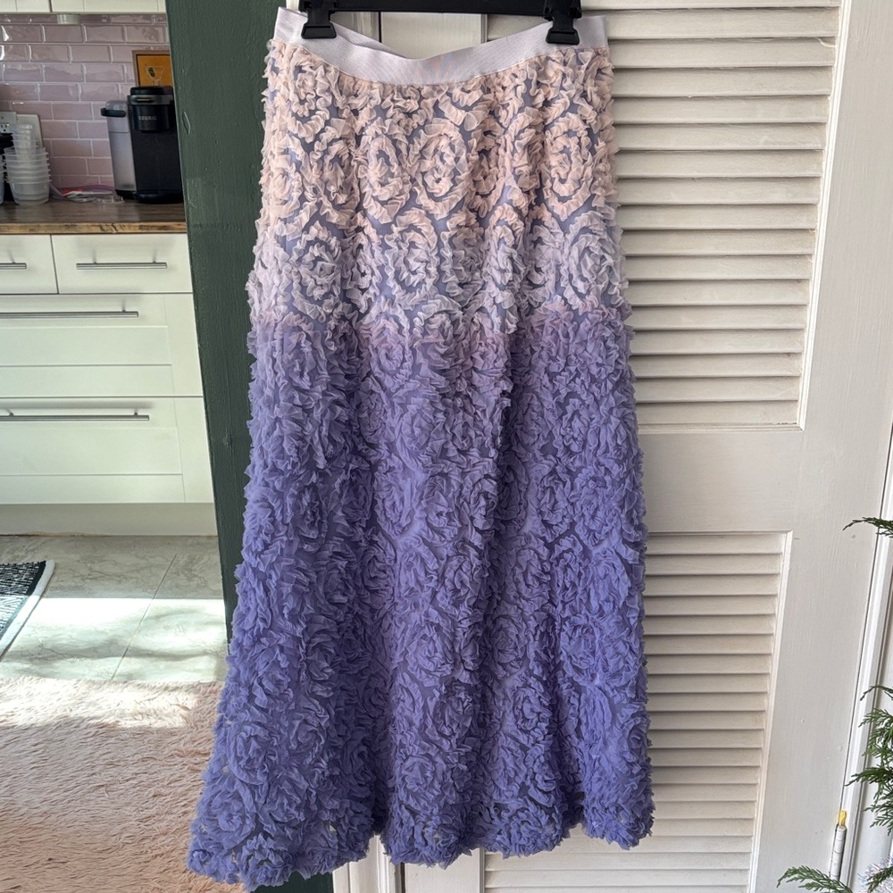 Anthropologie Lavender and Blush Textured Maxi Skirt